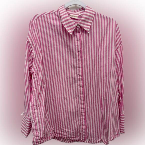 Pink Striped Button Down Shirt - Picture 1 of 3